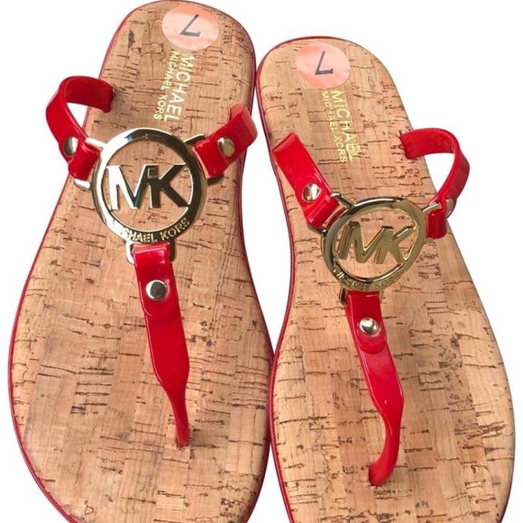 michael kors red sandals